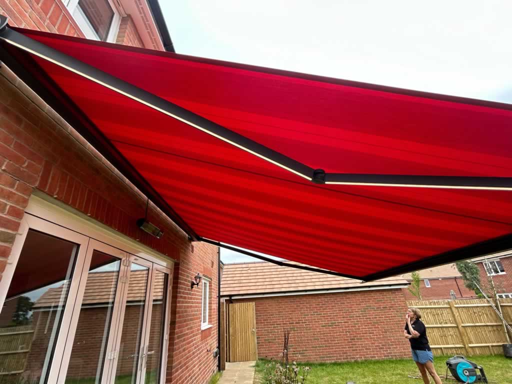 Awning With Integrated LEDs Within The Arms