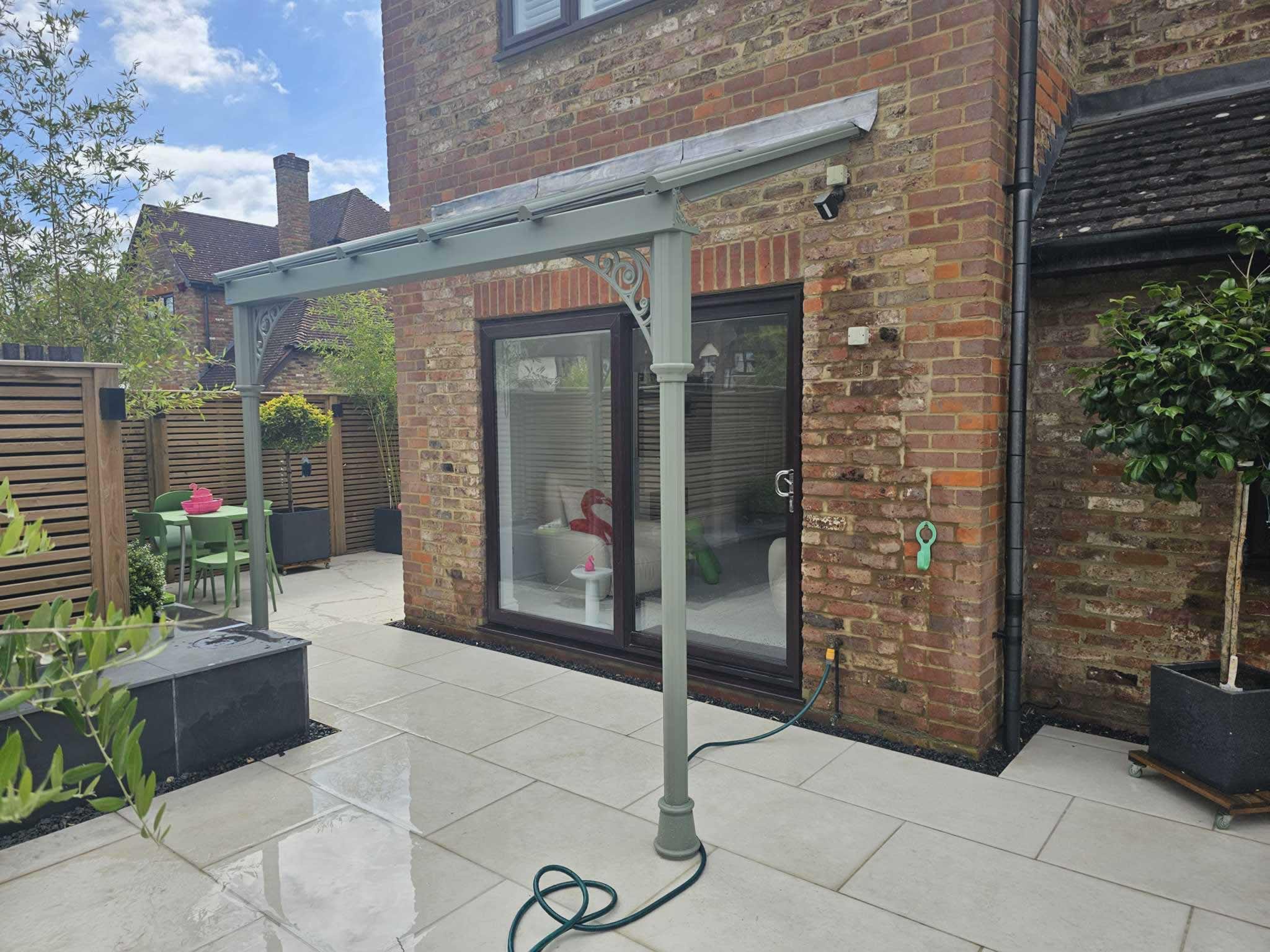 Traditional Glass Veranda In Green/Grey