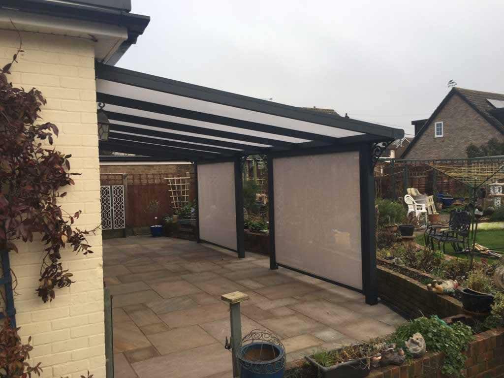 Veranda Partially Enclosed With Exterior Blinds