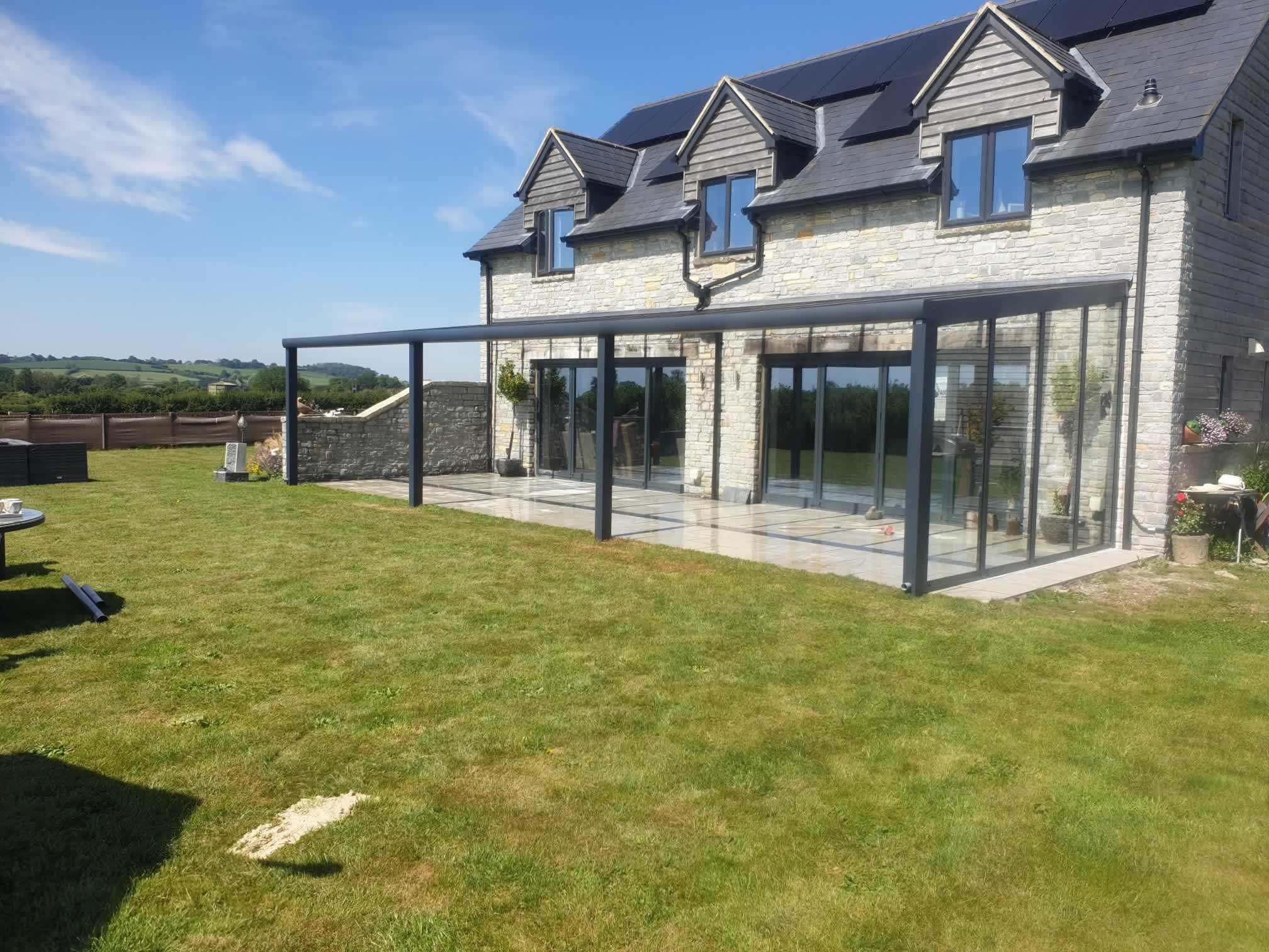 Large Veranda With Sliding Glass Walls